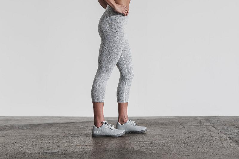 Women's Nobull High-Rise Crop (PLUSH Heather) Jogger Grey | SG Z3129U